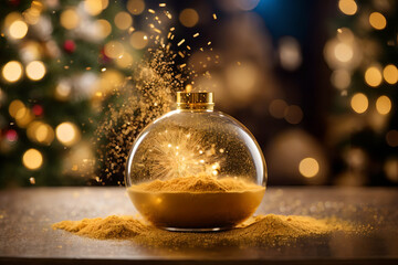 golden christmas ball