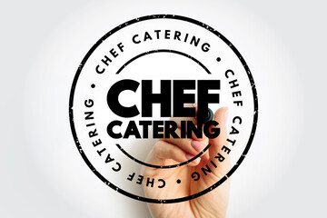 Chef Catering text stamp, concept background