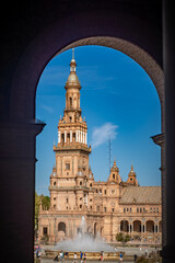 Fototapeta na wymiar Sevilla, detalles de la plaza de espana, Andalucía, España