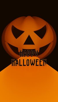 Vertical video happy halloween text from pumpkin mouth animation