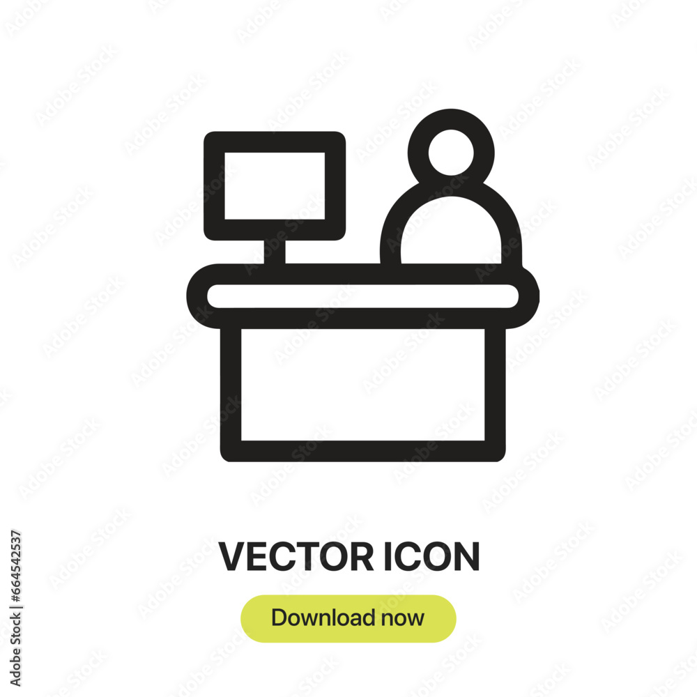Leinwandbilder receptionist icon vector. linear-style sign for mobile concept and web design. receptionist symbol i