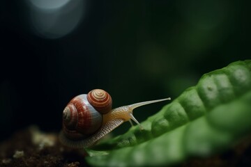 A small snail found in a garden. Generative AI