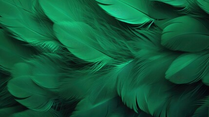 Fototapeta premium Beautiful abstract green feathers background, feather texture