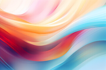 Obraz premium Vibrant Colorful abstract background with smooth lines. Digital art for poster, flyer, banner background or design element. Soft textures on pastel background