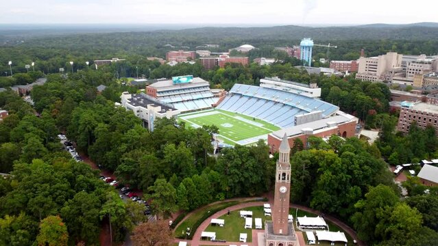 University of North Carolina sky line including Kenan Stadium, home of the Tar Heels football team.