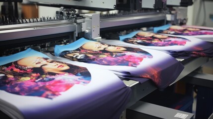 T-Shirt Printing Machine. Innovation shirt and textile printer. Production