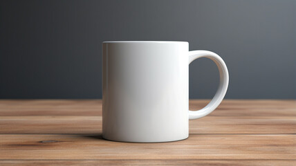 Obraz na płótnie Canvas blank white mug on wooden table