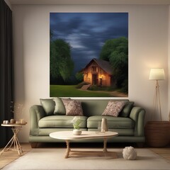 interior design of modern living room 3D cg rendering of a country room