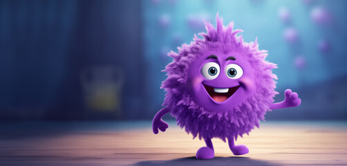 Fluffy purple character