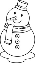 snowman with a hat outline