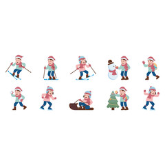 Winter Kids  Illustration