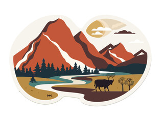 Doodle State of Wyoming shape, cartoon sticker, sketch, vector, Illustration, minimalistic