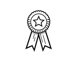 Doodle Service ribbon, cartoon sticker, sketch, vector, Illustration, minimalistic