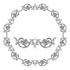 Greek decorative element flower, greek vector round frame, antique border from Greece