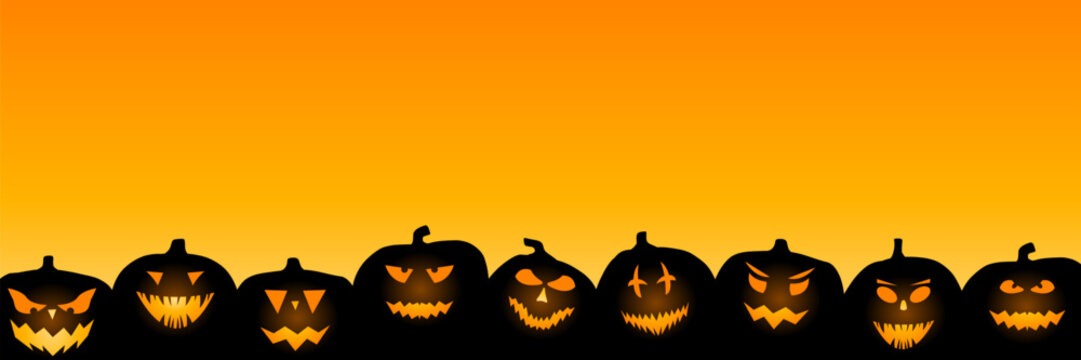 Halloween pumpkin lantern banner