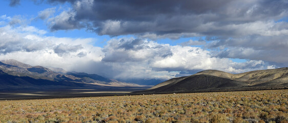 Panorama of Mountains and Storm Clouds in Nevada