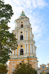 Fototapeta na wymiar Bell tower of the Trinity Monastery in Chernigov, Ukraine