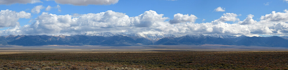 Panorama of the Snowy Mountains in th Basin and Range Province of Nevada