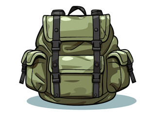 Doodle Combat bag, cartoon sticker, sketch, vector, Illustration, minimalistic