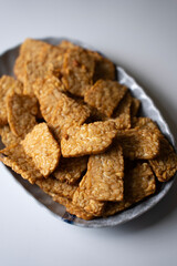 Fried Tempeh, Indonesian traditional meal called 