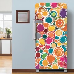 colorful refrigerator in kitchenmodern interior of a kitchen