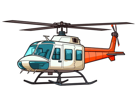 recommend clip art: Doodle Huey helicopter, cartoon sticker, sketch, vector, Illustration, minimalistic