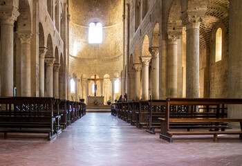 ancient Abbey of Sant Antimo in tuscany - 664555197