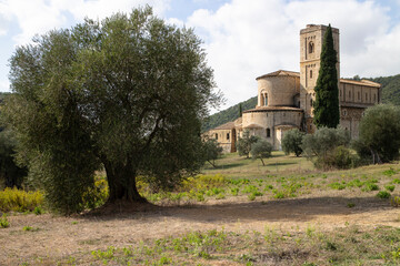 Ancient Abbey of Sant Antimo in Tuscany