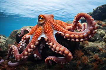Clever Octopus in the ocean