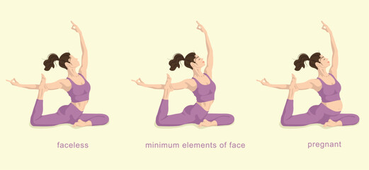 faceless pregnant girl in yoga pose 