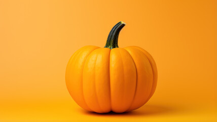 Minimalist Pumpkin on Yellow Background