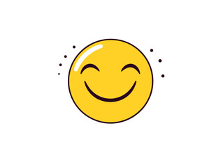 Doodle Laughter emoji, cartoon sticker, sketch, vector, Illustration, minimalistic