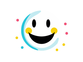 Doodle Laughter emoji, cartoon sticker, sketch, vector, Illustration, minimalistic