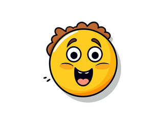 Doodle ROFL emoji, cartoon sticker, sketch, vector, Illustration, minimalistic