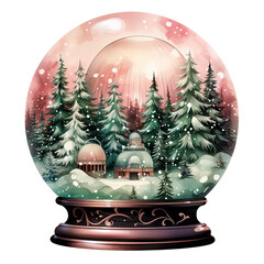 Christmas Snow Globe Festive Holiday Miniatures in Glittering Glass