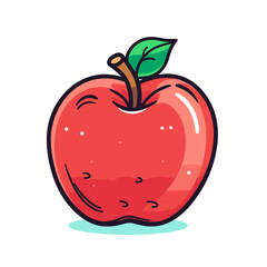 Isoled fruit vector apple in white background