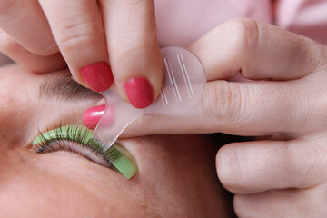 Lamination of eyelashes. Coloring and curling of eyelashes. Eyelash care procedures.Eyelash...