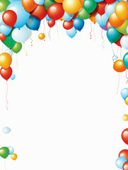 Birthday party balloons with copy space