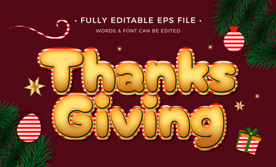 vector happy thanksgiving text effect editable	
