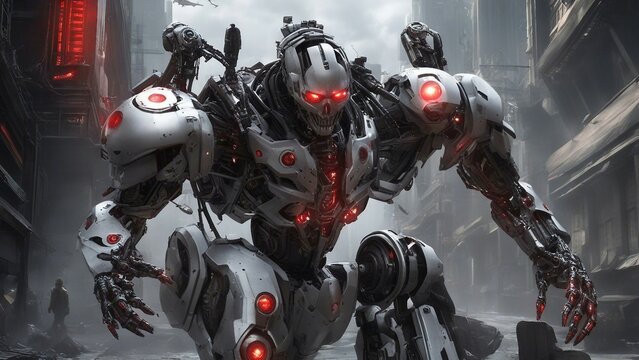 evil future robot determined to terminate mankind