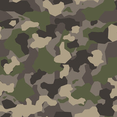 Fototapeta premium Seamless camouflage pattern. Military camo of spots. Print on fabric on paper. Vector illustration