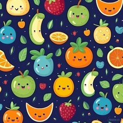 Seamless pattern with citrus fruits. Vector illustration in flat style	