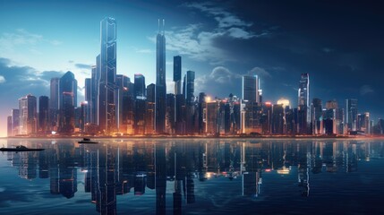 Fototapeta premium various skyscraper buildings, showcasing the architectural elegance of a modern metropolis.