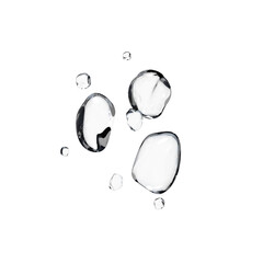 Set of bubbles. 3D Soap bubble floating on transparent background. Soap transparent balloon. 3D Rendering. Render of transparent glass circle liquid object, soap water bubble with reflection. PNG