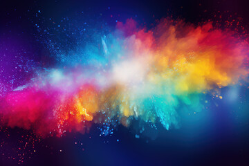 Fototapeta na wymiar Colorful powder particle explosion background