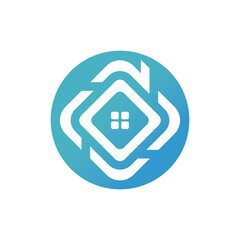 Home logo design with unique concept template Premium Vector