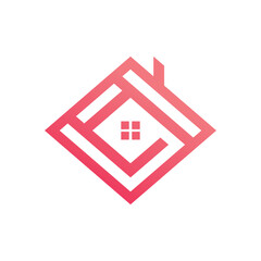 Home logo design with unique concept template Premium Vector