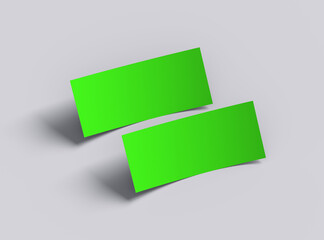 Blank 4'x9' Rack Card Sized Flyers template with an easily changeable one-color sheet to present your design. 3d render	