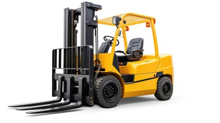 Industrial Powerhouse - a forklift on a clean, white isolated background, showcasing the might of industrial machinery