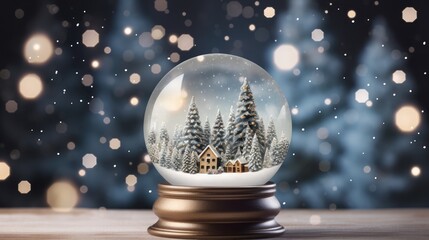 Fototapeta na wymiar Christmas Wonderland Sphere - Enhance your holiday designs with this 3D snow globe illustration. The perfect backdrop for celebrating the winter season